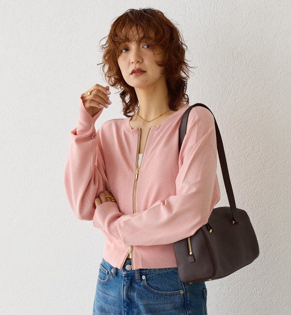  「【大人のこなれ感】ZIPニットカーディガン」|カーディガン|