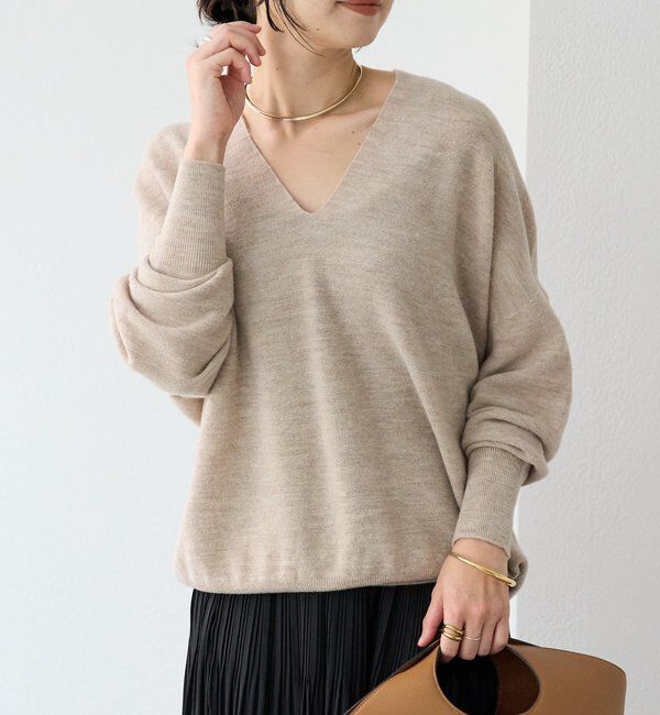  「【リバイバル/新色追加/7色展開】ウール100NEWバックボリュームニット」|ニット・セーター|