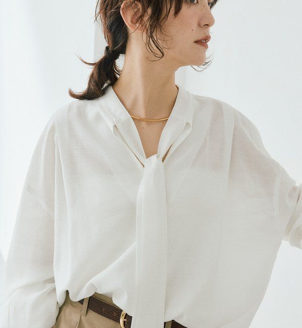  「予約【オンオフ使える】ナロータイブラウス」|シャツ・ブラウス|