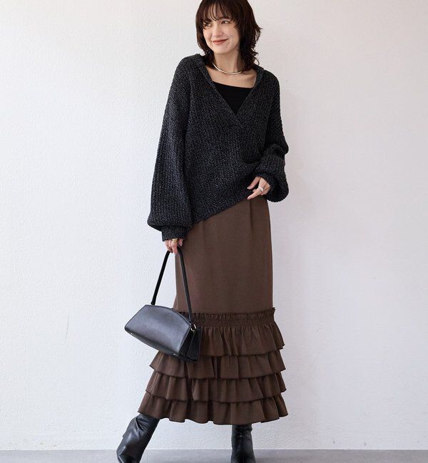  「【抜け感のある着こなしに】メランジスキッパーニット」|ニット・セーター|