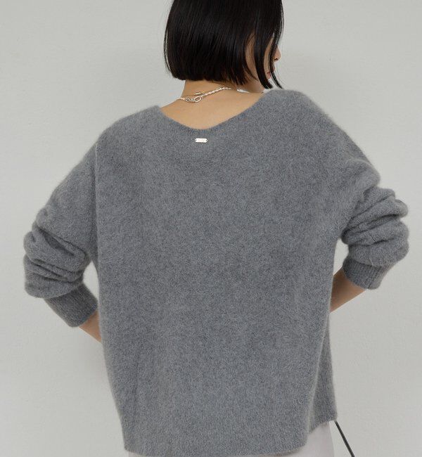 「【デコルテ美人ニット】ファーウールキーネックニット」|ニット・セーター|