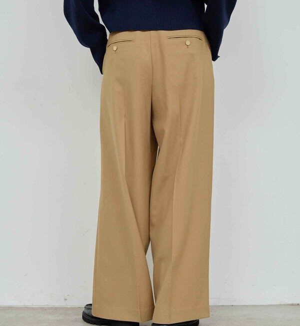  「ベルトレスタックワイドパンツ」|チノ|