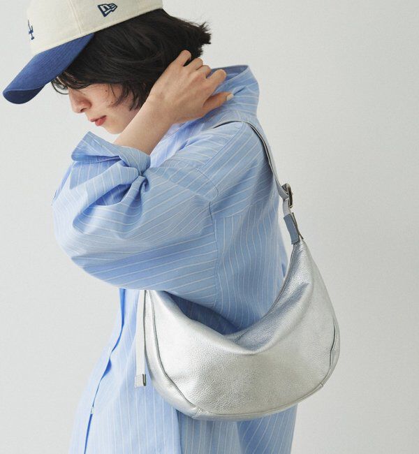  「ソフトレザーラウンドショルダーバッグ［silver］」|ショルダー・メッセンジャー|