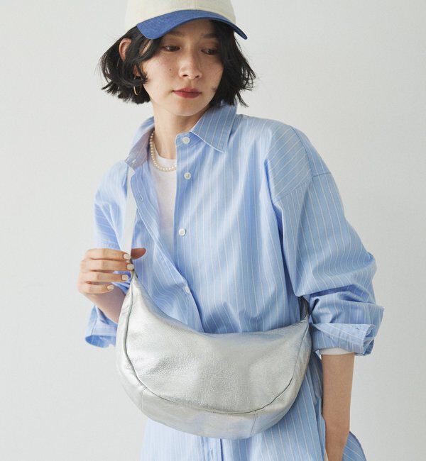  「ソフトレザーラウンドショルダーバッグ［silver］」|ショルダー・メッセンジャー|