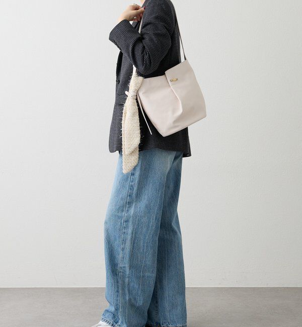  「ツイードスカーフ付きレザー2WAYショルダーバッグ」|ショルダー・メッセンジャー|