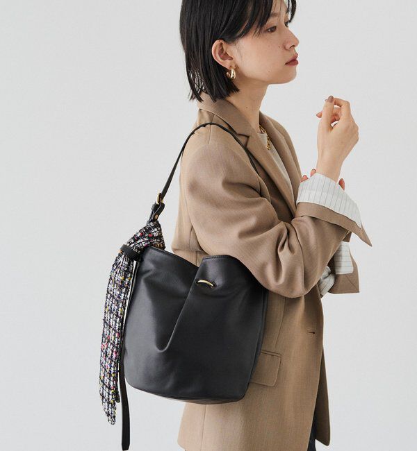  「ツイードスカーフ付きレザー2WAYショルダーバッグ」|ショルダー・メッセンジャー|