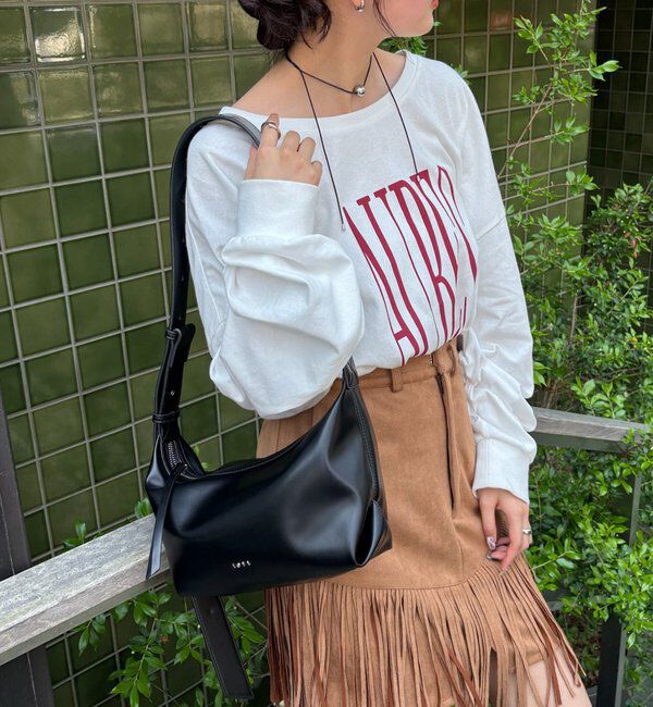  「loti ロングベルトホーボーBAG」|トートバッグ|ブラック