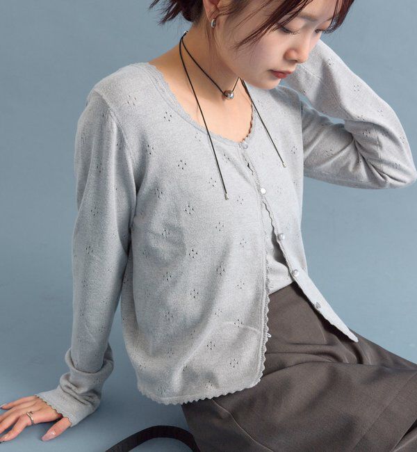  「針抜きニットカーデSET」|カーディガン|グレー