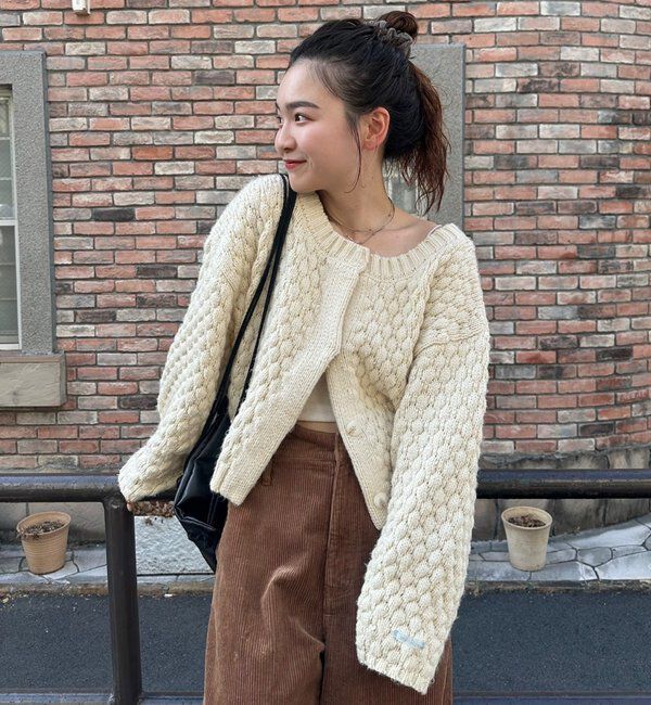  「ポコポコニットカーディガン」|カーディガン|