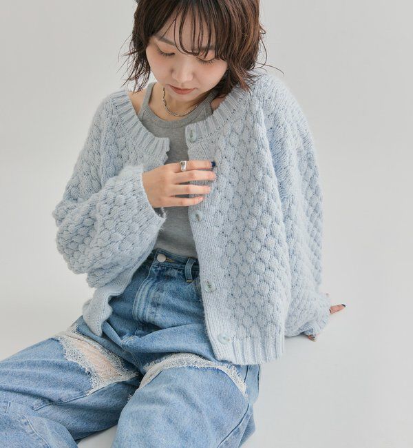  「ポコポコニットカーディガン」|カーディガン|