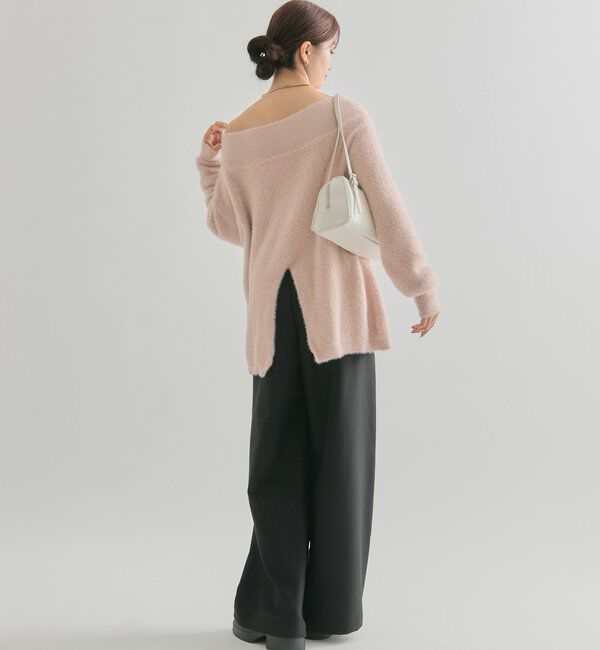  「ミンクライクワイドネックニット」|ニット・セーター|