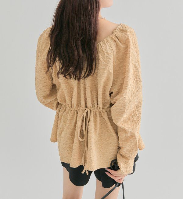  「エンボスパフ 長袖ブラウス」|シャツ・ブラウス|