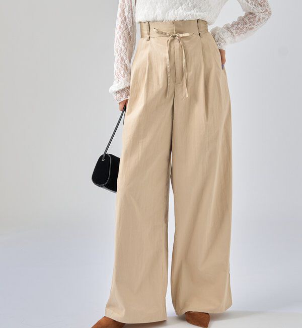  「サテンベルトパンツ」|チノ|
