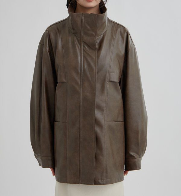  「ドロストフェイクレザーブルゾン」|ブルゾン・スタジャン|