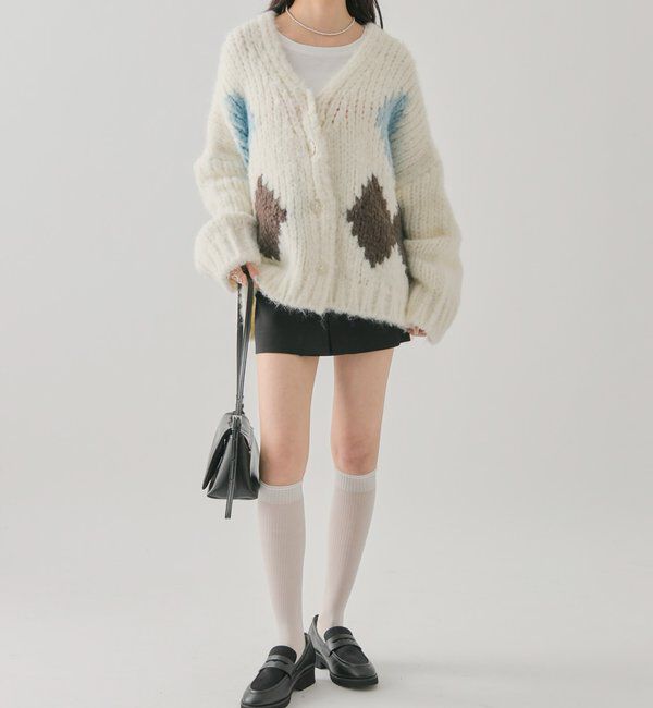  「ダイヤニットカーディガン」|カーディガン|