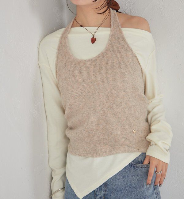  「ホルタービスチェSETロンT」|Tシャツ・カットソー|ベージュ