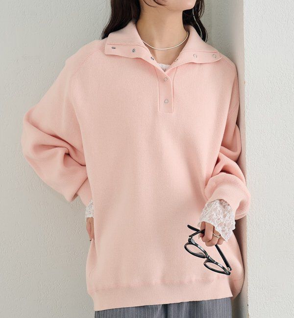  「スウェットライクヘンリーニット」|ニット・セーター|