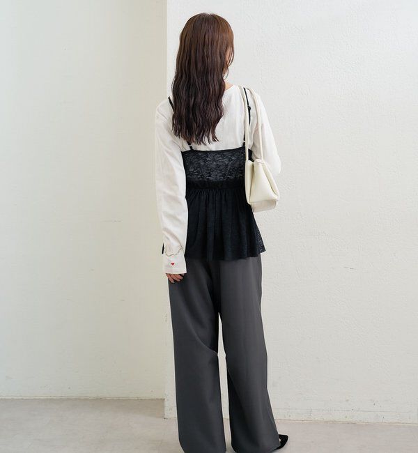  「Vギャザーレースキャミソール」|シャツ・ブラウス|