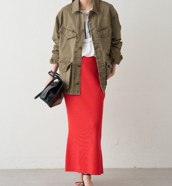  「リブセミフレアニットスカート」|スカート|