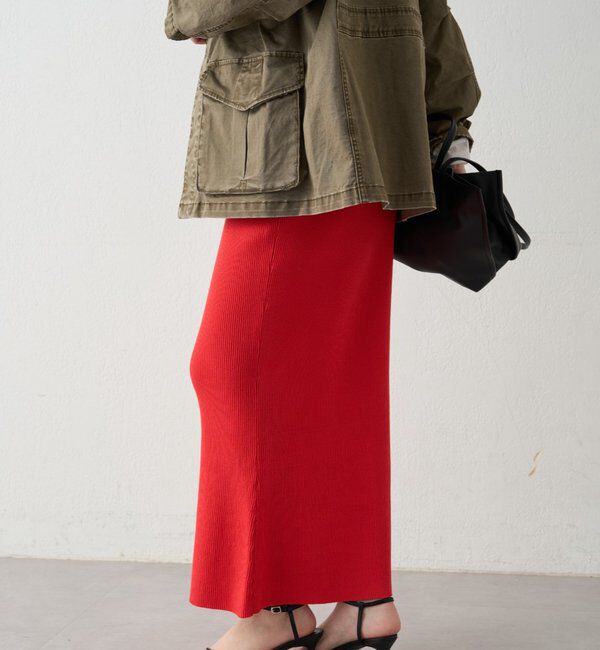  「リブセミフレアニットスカート」|スカート|