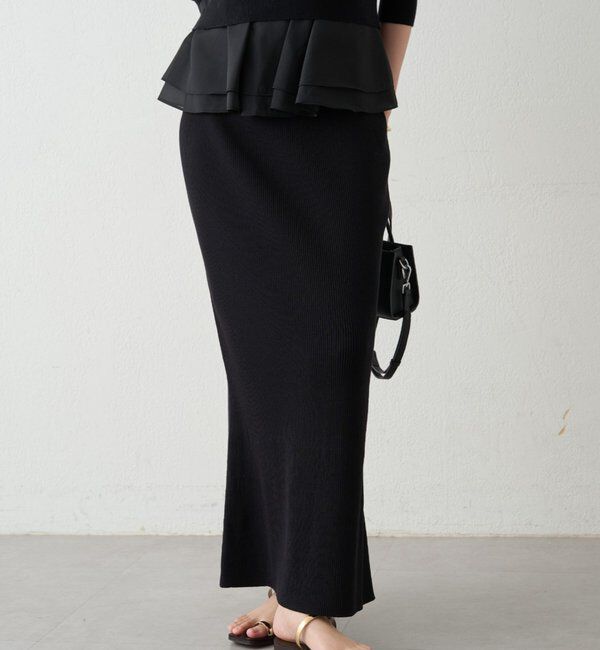  「リブセミフレアニットスカート」|スカート|