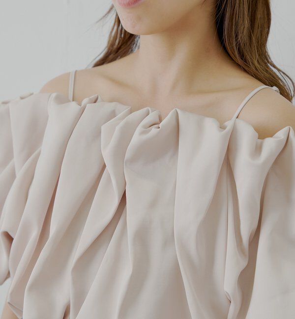  「【SALON by Chico】ギャザーバルーンオフショルブラウス」|シャツ・ブラウス|