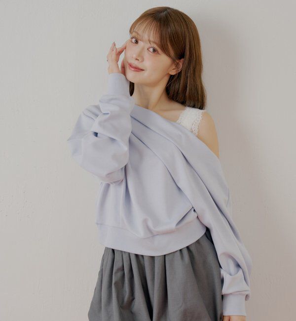  「ワンショル肩レーストップス」|Tシャツ・カットソー|
