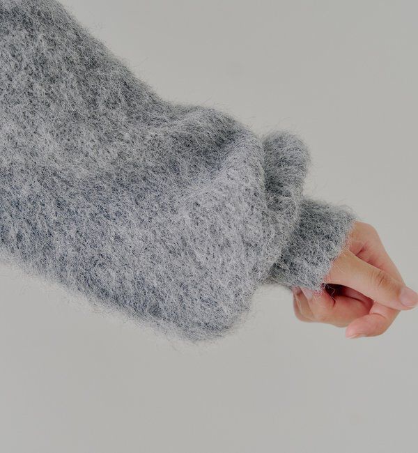  「【ブローチ取外し可】ベロアリボンルーズニットカーディガン」|カーディガン|