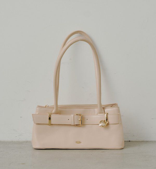  「ハートキーチャーム付きベルトボストンバッグ」|ボストンバッグ|ピンク