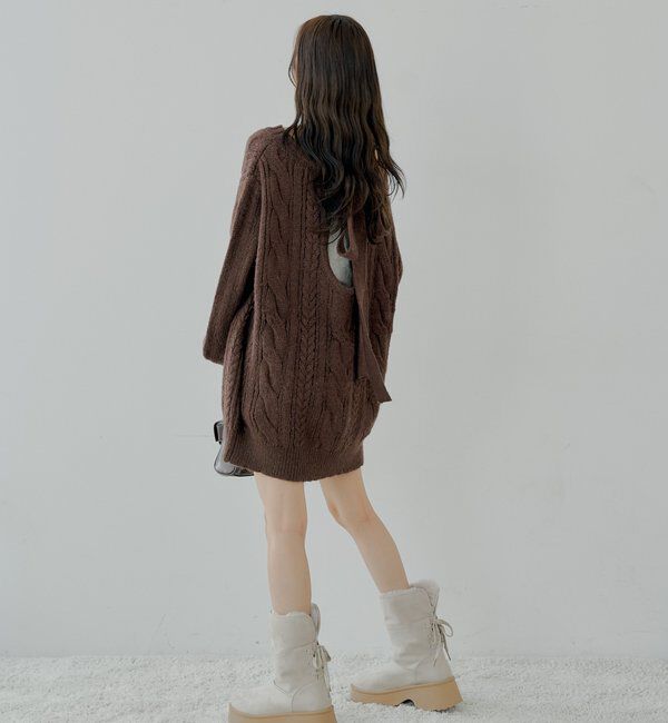  「バックオープンケーブルルーズワンピース」|ワンピース|