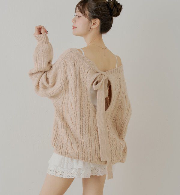  「バックオープンケーブルルーズワンピース」|ワンピース|