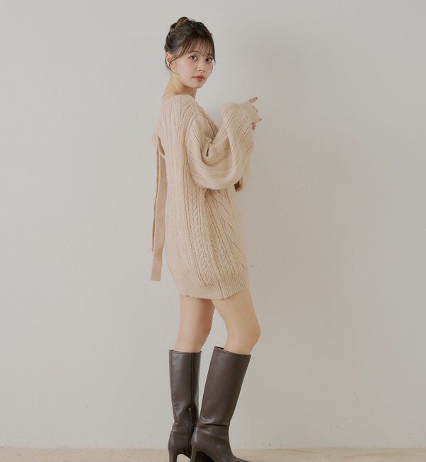  「バックオープンケーブルルーズワンピース」|ワンピース|