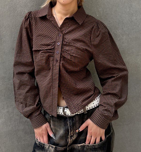  「パフスリーブギャザーブラウス」|シャツ・ブラウス|