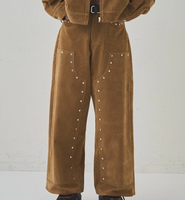  「スウェードダブルニーパンツ」|チノ|キャメル