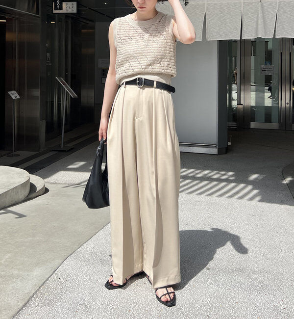  「【累計2万本突破！】【低身長・高身長サイズあり】2タックワイドパンツ」|チノ|