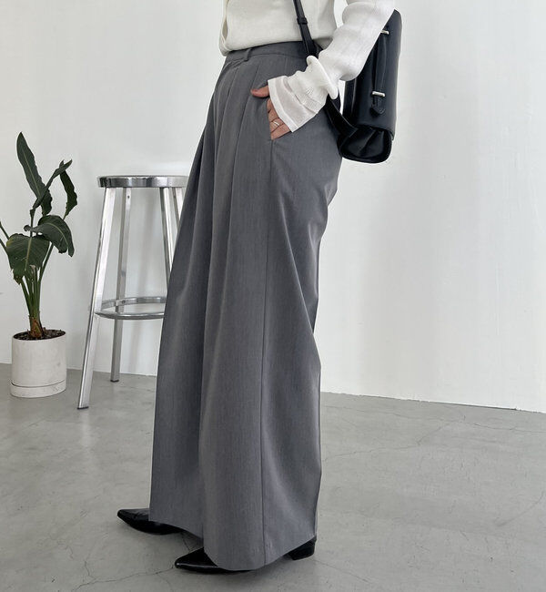  「【累計2万本突破！】【低身長・高身長サイズあり】2タックワイドパンツ」|チノ|