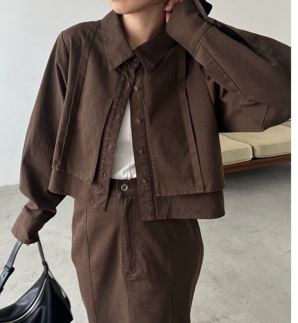  「【セットアップ対応】コットンクロップシャツ」|シャツ・ブラウス|