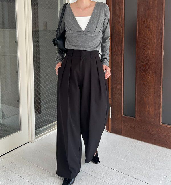  「【WEB限定】深VネックロンT」|Tシャツ・カットソー|