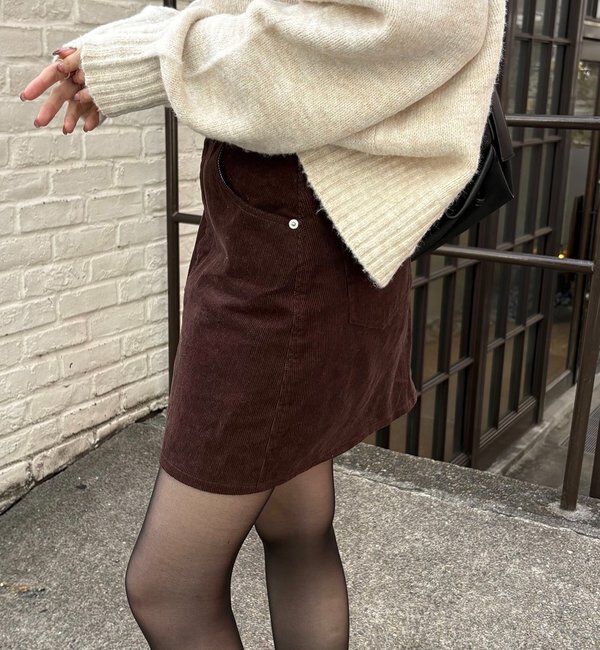  「【新色/レイヤード対応】コーデュロイ台形スカート」|スカート|