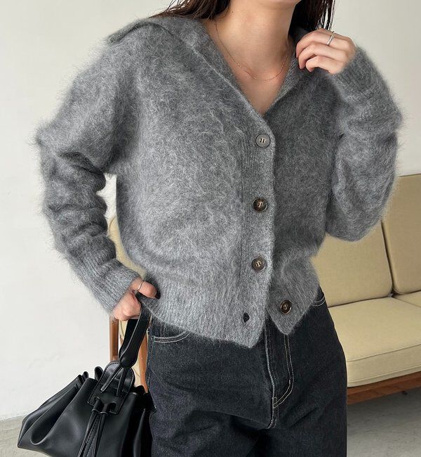  「【上質な着心地】WOOL100ミンクタッチカーディガン」|カーディガン|