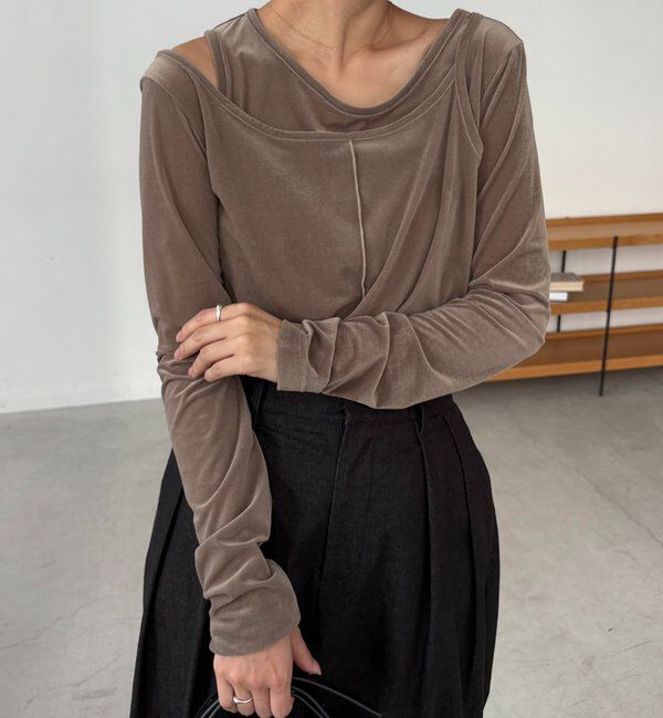  「レイヤードベロアTシャツ」|Tシャツ・カットソー|