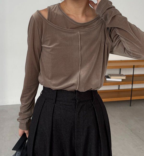  「レイヤードベロアTシャツ」|Tシャツ・カットソー|