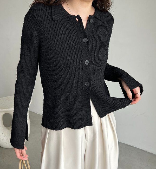  「ビアードカラーニット」|カーディガン|