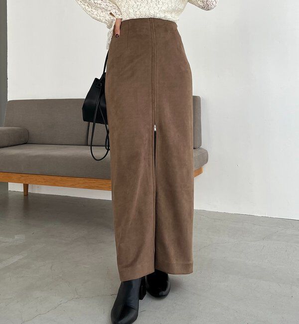  「スエードジップスカート」|スカート|