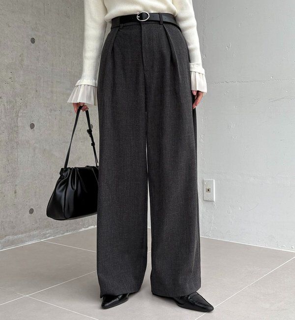  「【低身長サイズあり】アシメベルトSETパンツ」|チノ|