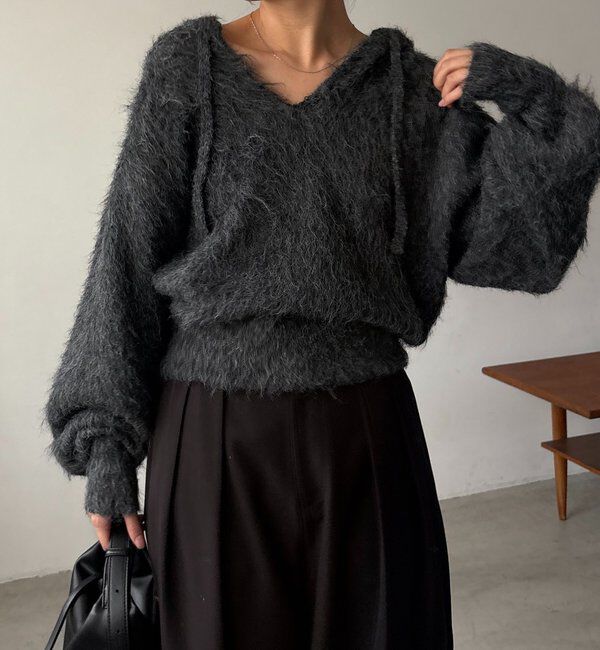  「シャギーニットフーディ」|ニット・セーター|