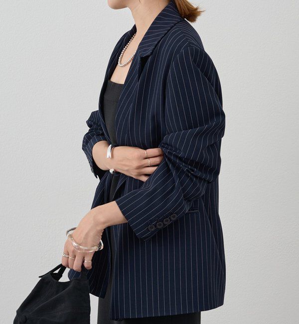  「ストライプビッグジャケット」|テーラードジャケット|