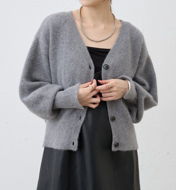  「ファーウールタイ付きカーディガン」|カーディガン|