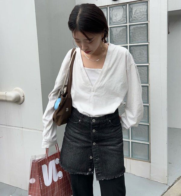  「レイヤードデニムスカート」|スカート|