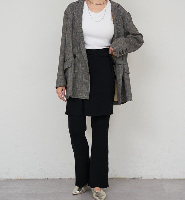  「ニットレイヤードパンツ」|チノ|